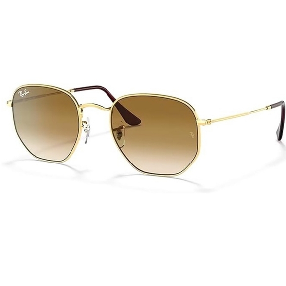 Ray Ban Hexagonal Gradient Brown Lenses RB3548N Gold Frame - Picture 9 of 16